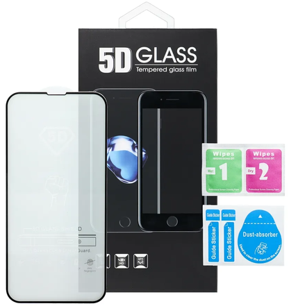 OEM Screen Protector Film for Motorola Moto G86 Power / G86, Tempered Glass, Full Glue, 5D, Black