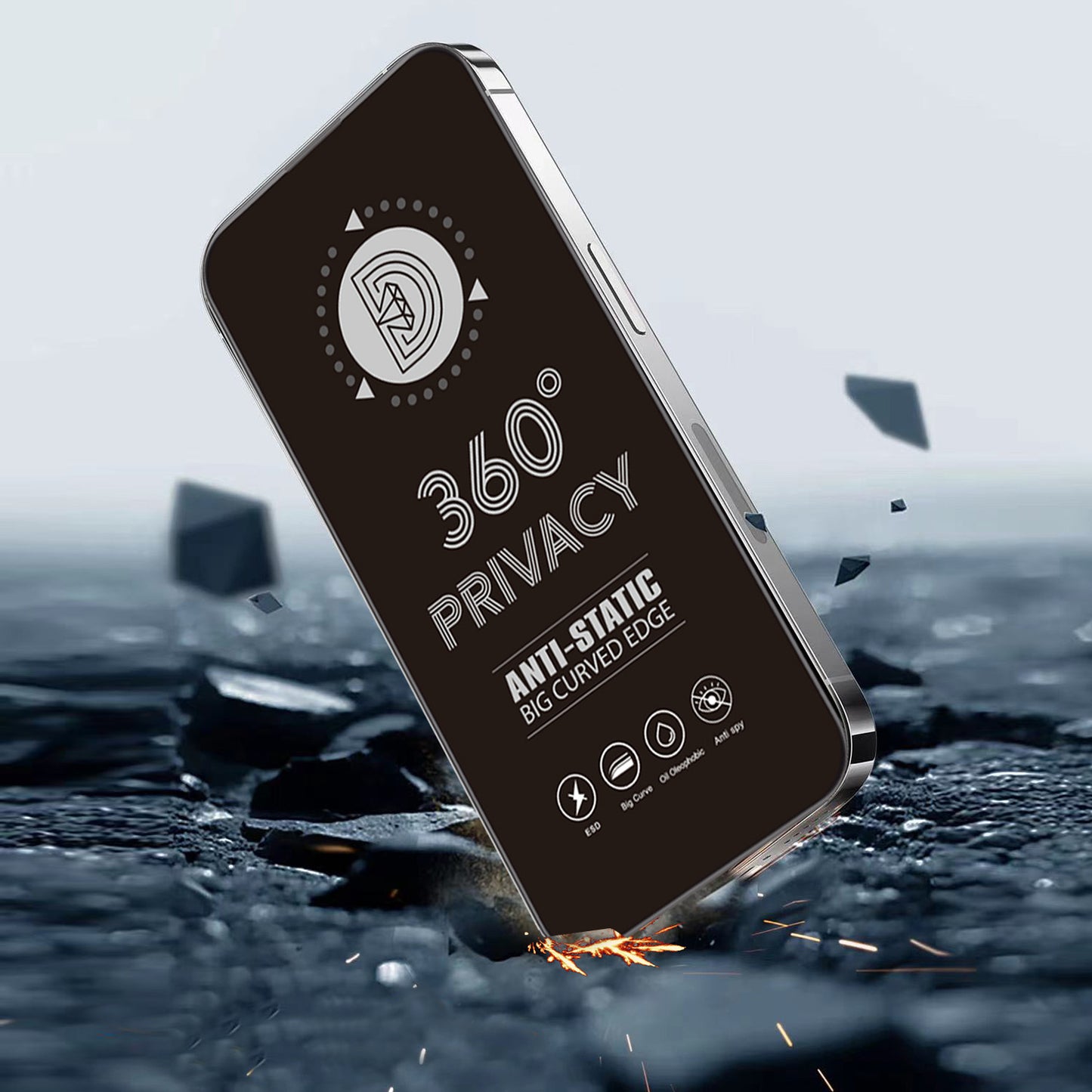 Ochranná fólia na displej Privacy OEM 360 pre Samsung Galaxy A37 5G, tvrdené sklo, plné lepidlo