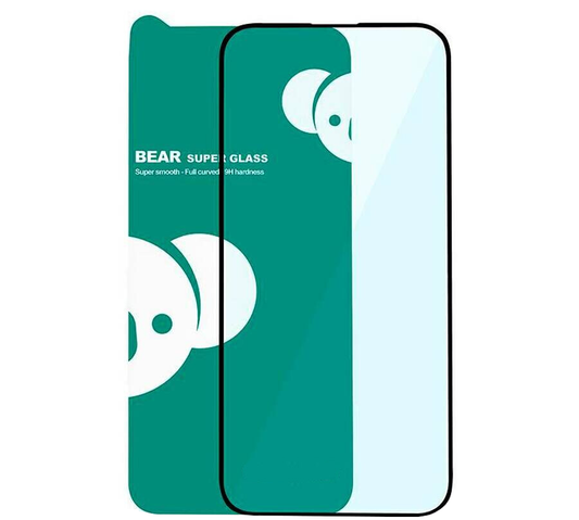 Ochranná fólia na obrazovku Bear Super Hard pre Apple iPhone 18 Pro / 17 Pro / 17 / 16 Pro, tvrdené sklo, plné lepidlo, 3D, čierna