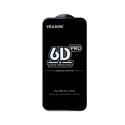 Ochranná fólia na displej Veason PRO pre Apple iPhone 16 / 15, tvrdené sklo, plné lepidlo, 6D, čierna