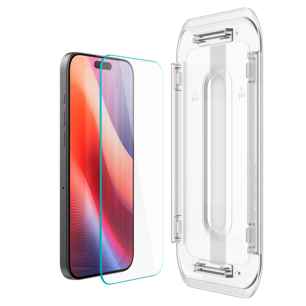 Ochranná fólia na displej Spigen GlastR EZ FIT pre Apple iPhone 17 Pro / 17 / 16 Pro, Tvrdené sklo, Full Glue, Sada 2 kusy