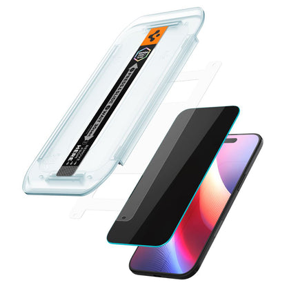 Ochranná fólia na displej Privacy Spigen GlastR EZ FIT pre Apple iPhone 17 Air, Kalené sklo, Full Glue, Sada 2 kusy