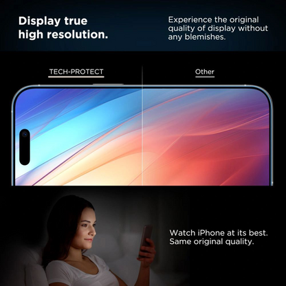 Ochranná fólia na displej Tech-Protect Quick Set+ pre Apple iPhone 17, Kalené sklo, Full Glue, Sada 2 kusy, Čierna