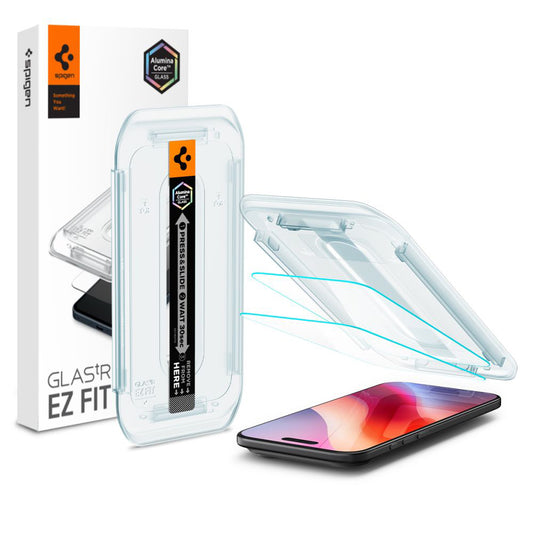 Ochranná fólia na displej Spigen GlastR EZ FIT pre Apple iPhone 17 Air, Tvrdené sklo, Full Glue, Sada 2 kusy