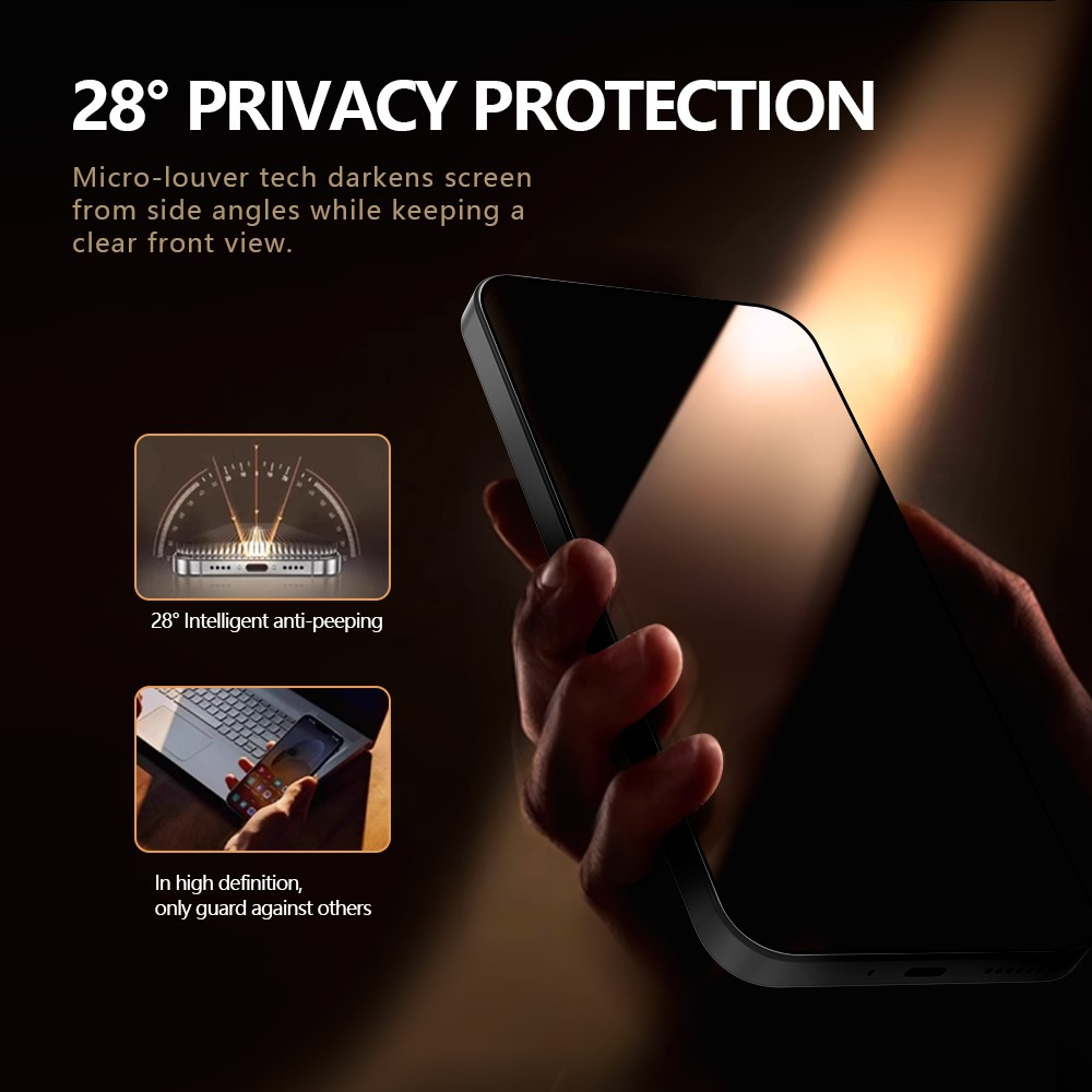 Ochranná fólia na displej Privacy Lereach pre Xiaomi 17T Pro, tvrdené sklo, plné lepidlo, sada 2 kusy