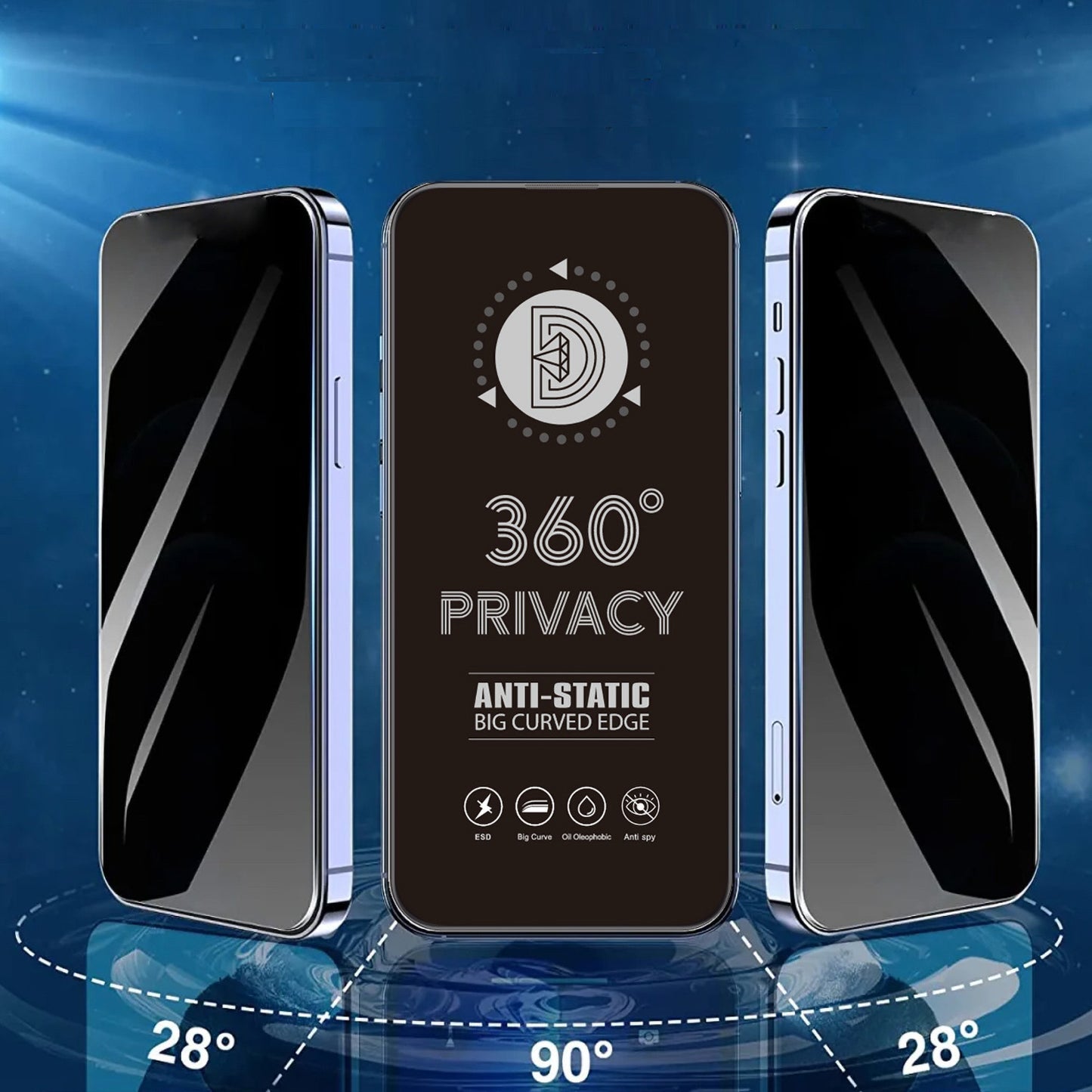 Ochranná fólia na displej Privacy OEM 360 pre Samsung Galaxy A37 5G, tvrdené sklo, plné lepidlo