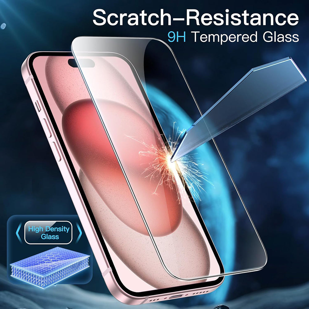 Anank 1X Reinforced Screen Protector for Apple iPhone 16 Pro, Tempered Glass, Full Glue, 3D, Set of 10 pieces
