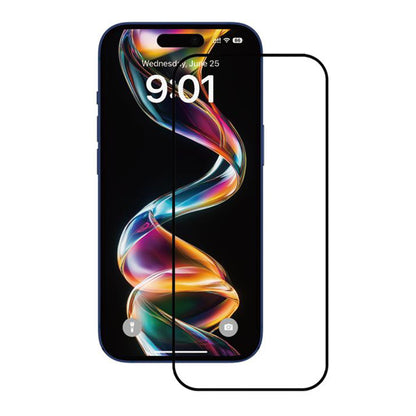 Ochranná fólia na displej Anank 1X Reinforced pre Apple iPhone 16, tvrdené sklo, plné lepidlo, 2.5D, čierna