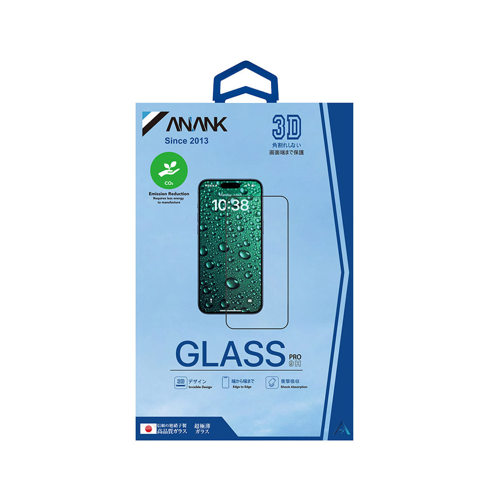 Ochranná fólia na displej Anank 3X Reinforced Invisible pre Apple iPhone 16 Pro, tvrdené sklo, plné lepidlo, 3D, čierna