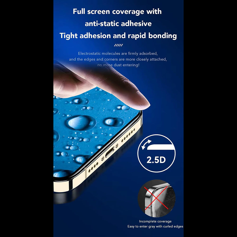 Ochranná fólia na displej Anank 5X Reinforced CG pre Apple iPhone 16 Pro Max, tvrdené sklo, plné lepidlo, 2.5D, čierna