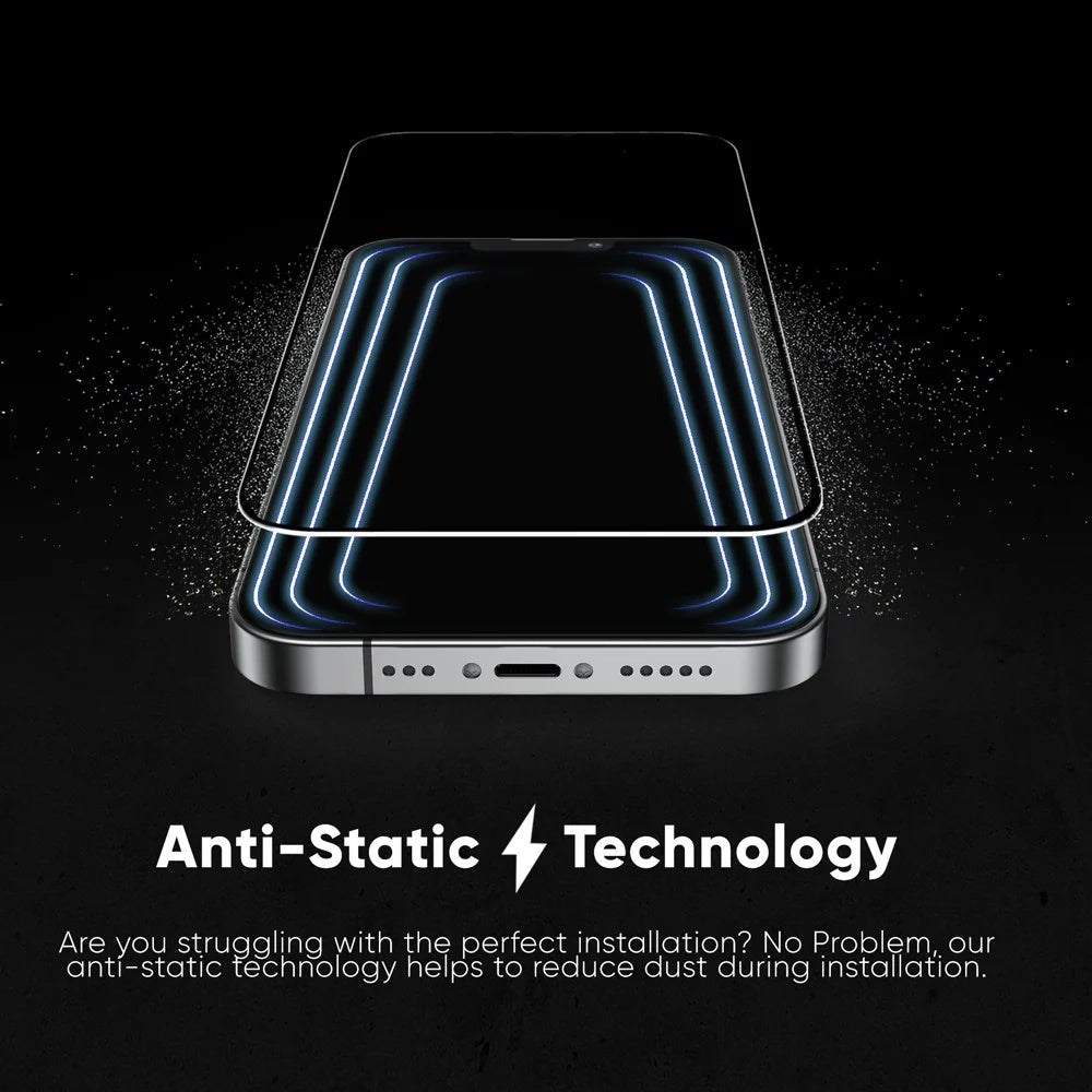 Ochranná fólia na displej Anank 5X Reinforced Invisible pre Apple iPhone 17 Pro, Kalené sklo, Full Glue, 3D, Čierna