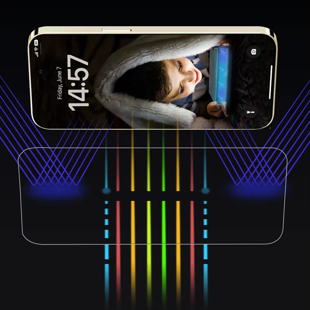 Ochranná fólia na displej Anti Blue Light Anank pre Apple iPhone 15, tvrdené sklo, plné lepenie, 2.5D, čierna