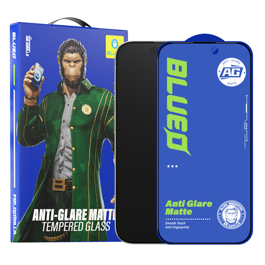 Ochranná fólia na displej Blueo Anti-Glare pre Apple iPhone 15 Pro Max, tvrdené sklo, plné lepidlo, čierna
