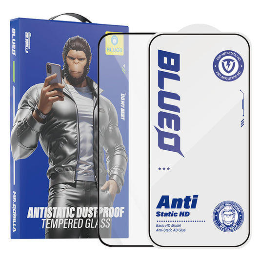 Ochranná fólia na displej Blueo Anti-Static HD pre Apple iPhone 11 / XR, tvrdené sklo, plné lepidlo, čierna