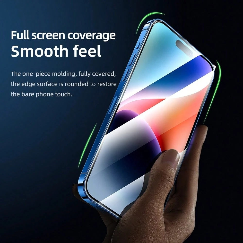 Ochranná fólia na displej Blueo AR pre Apple iPhone 16 Pro, tvrdené sklo, plné lepidlo, 3D, čierna