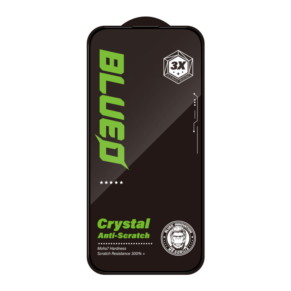 Ochranná fólia na displej Blueo Crystal Anti-Scratch pre Apple iPhone 16 Pro, tvrdené sklo, plné lepidlo, čierna