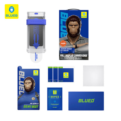 Ochranná fólia na displej Blueo HD Applicator Pro pre Apple iPhone 16 Pro, tvrdené sklo, plné lepidlo, 3D, čierna