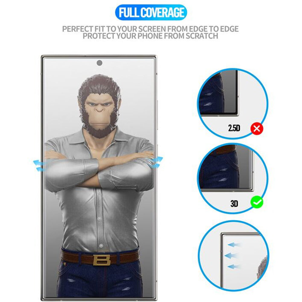 Ochranná fólia na displej Blueo HD pre Apple iPhone 16 Pro, tvrdené sklo, plné lepidlo, 3D, čierna
