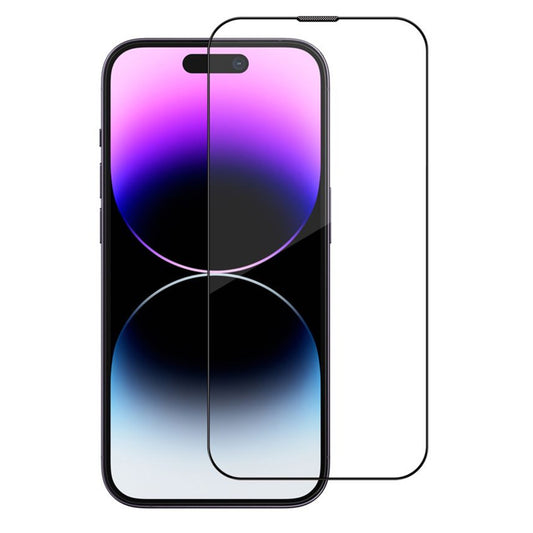 Ochranná fólia na displej Blueo Sapphire Applicator Pro pre Apple iPhone 15 Pro, tvrdené sklo, plné lepidlo, čierna