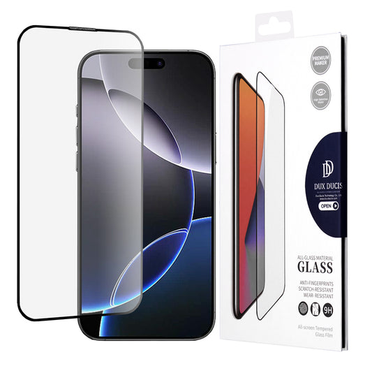 Ochranná fólia na displej DUX DUCIS pre Apple iPhone 16 Pro Max, tvrdené sklo, Edge Glue, čierna