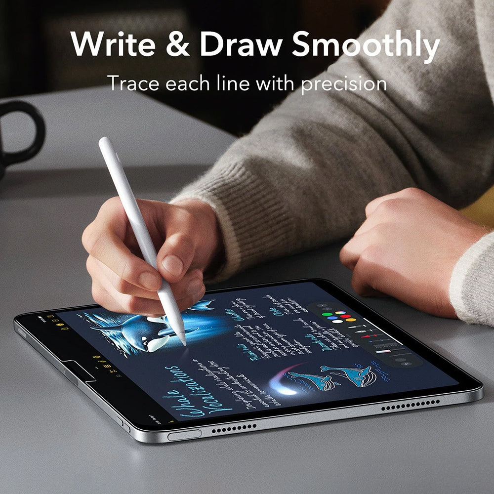 Ochranná fólia na displej ESR Armorite Paper Feel UltraFit pre Apple iPad (2025) / (2022), Tvrdené sklo, Full Glue, Sada 2 kusy