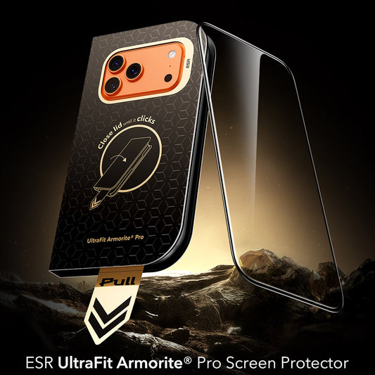 Ochranná fólia na displej ESR Armorite Pro UltraFit pre Apple iPhone 18 Pro Max / 17 Pro Max, tvrdené sklo, plné lepidlo, čierna