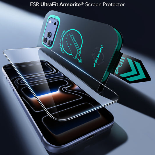 Ochranná fólia na displej ESR Armorite UltraFit pre Apple iPhone 18 Pro / 17 Pro, tvrdené sklo, plné lepidlo, sada 2 kusy, čierna
