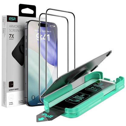 Ochranná fólia na displej ESR Armorite UltraFit pre Apple iPhone 18 Pro Max / 17 Pro Max, tvrdené sklo, plné lepidlo, sada 2 kusy, čierna