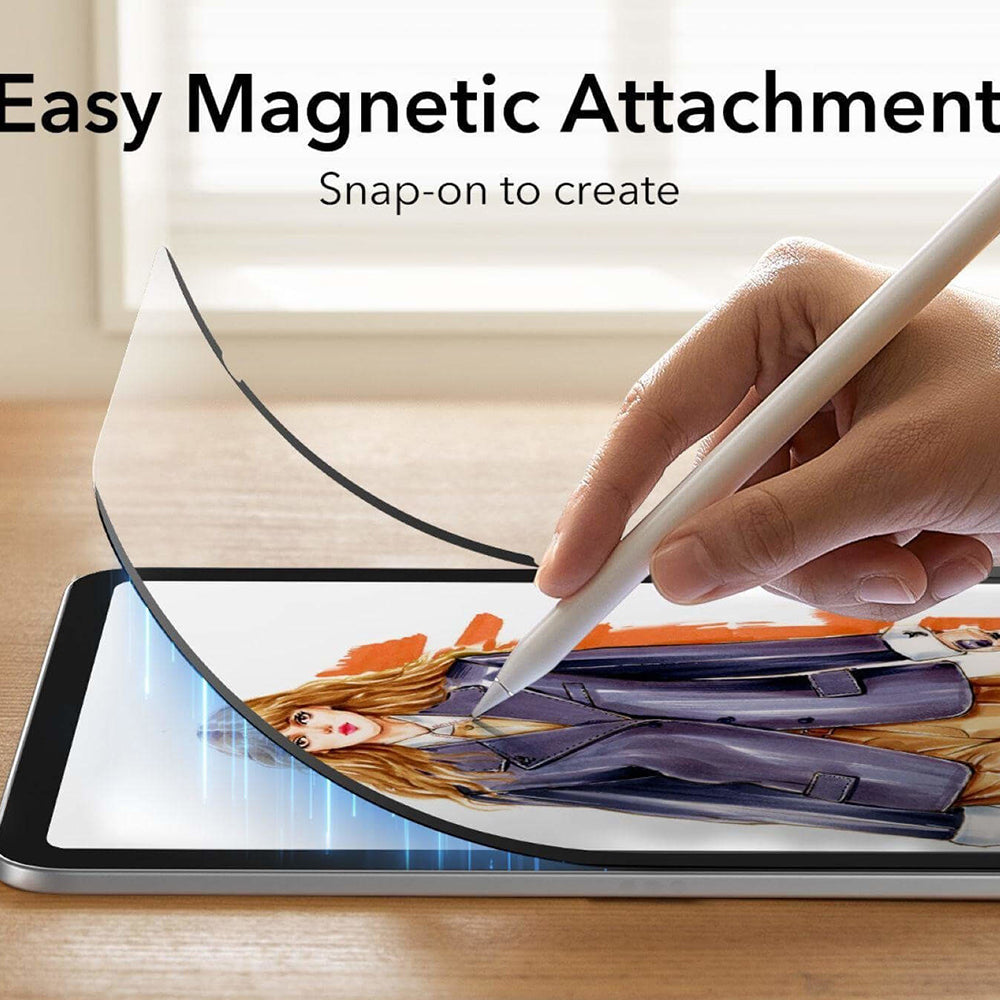 Ochranná fólia ESR Paper Feel Magnetic na displej pre Apple iPad (2025) / (2022), Plastová