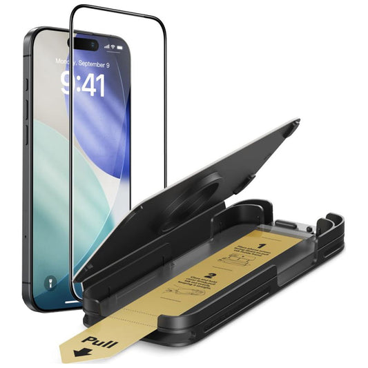 Ochranná fólia na displej ESR UltraFit Armorite Pro pre Apple iPhone 17 / 16 Pro, Kalené sklo, Full Glue, Čierna