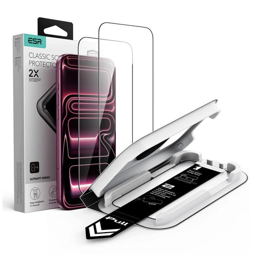 Ochranná fólia na displej ESR UltraFit Classic pre Apple iPhone 18 Pro Max / 17 Pro Max, tvrdené sklo, plné lepidlo, sada 2 kusy, čierna