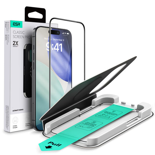 Ochranná fólia ESR UltraFit na displej pre Apple iPhone 17 Air, Kalené sklo, Full Glue, Čierna