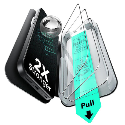 Ochranná fólia ESR UltraFit na displej pre Apple iPhone 17 Pro Max, Kalené sklo, Full Glue, Sada 3 kusy