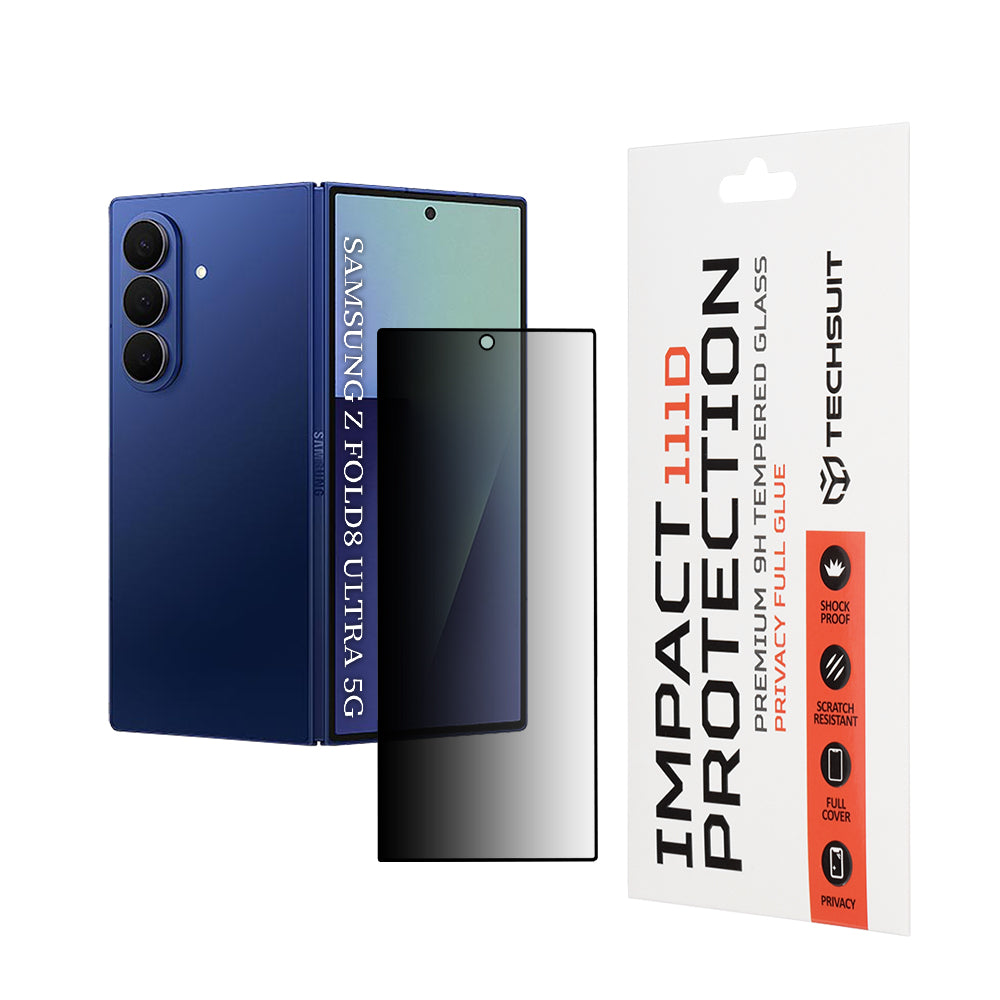 Ochranná fólia na vonkajší displej Privacy Techsuit pre Samsung Galaxy Z Fold8 Ultra F971, tvrdené sklo, plné lepidlo, 111D