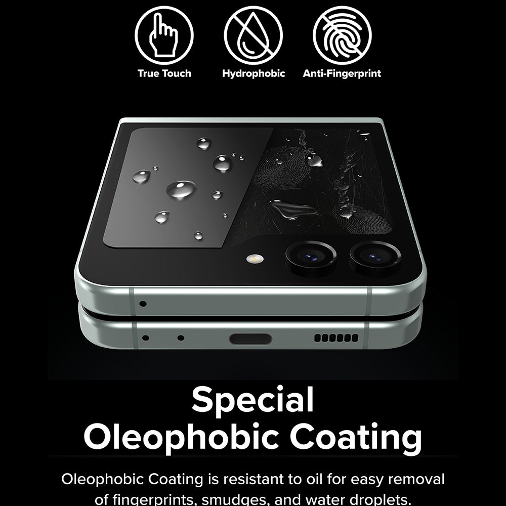Ochranná fólia Ringke pre vonkajší displej pre Samsung Galaxy Z Flip5 F731, Tvrdené sklo, Full Glue, Sada 2 kusy