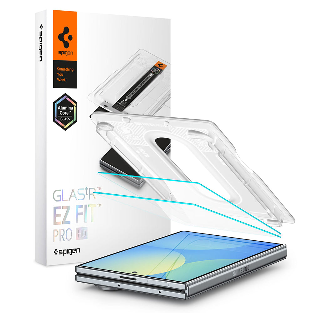 Ochranná fólia na vonkajší displej Spigen GlastR EZ FIT Pro HD pre Samsung Galaxy Z Fold8 F971, tvrdené sklo, plné lepidlo, sada 2 kusy AGL11943