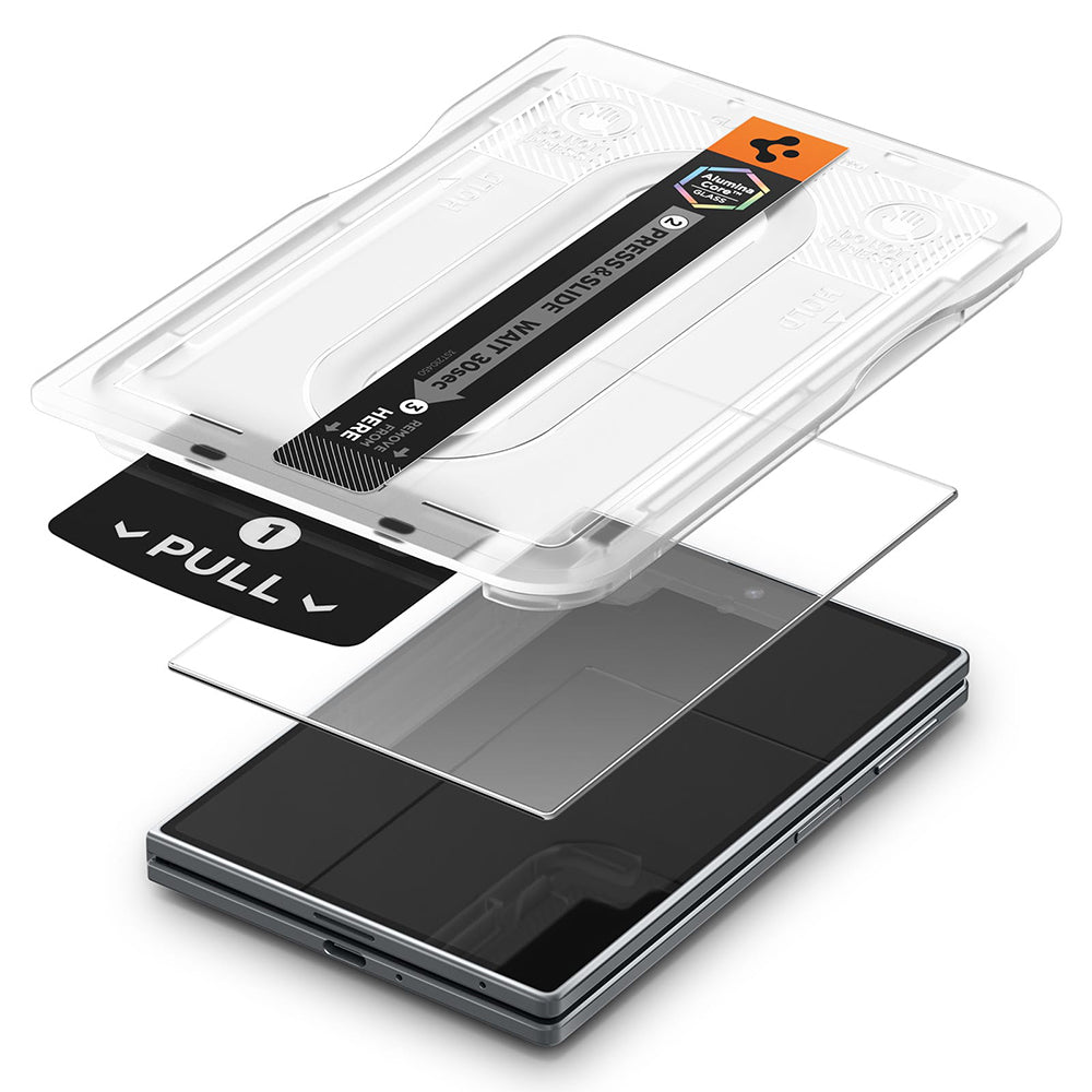 Ochranná fólia na vonkajší displej Spigen GlastR EZ FIT Pro HD pre Samsung Galaxy Z Fold8 F971, tvrdené sklo, plné lepidlo, sada 2 kusy AGL11943