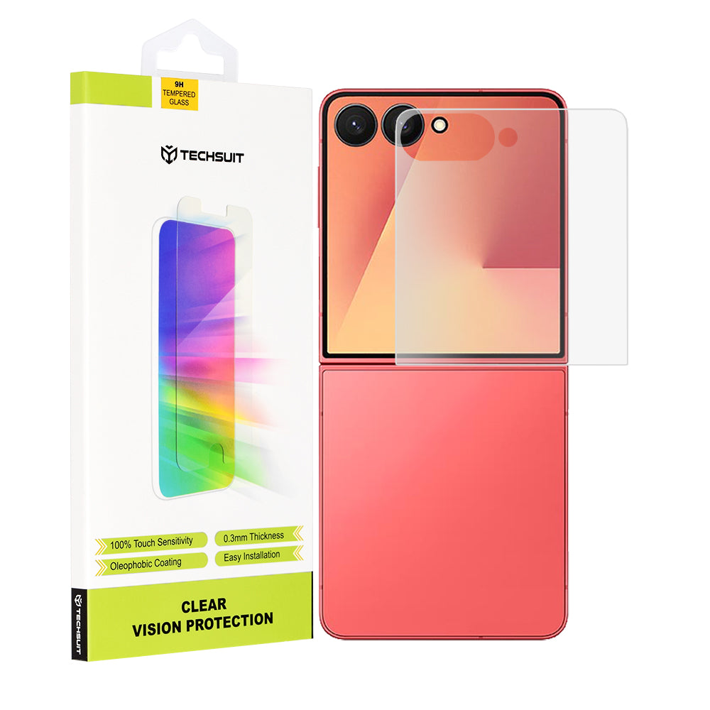 Ochranná fólia na vonkajší displej Techsuit Clear Vision pre Samsung Galaxy Z Flip7 F766, tvrdené sklo, plné lepidlo