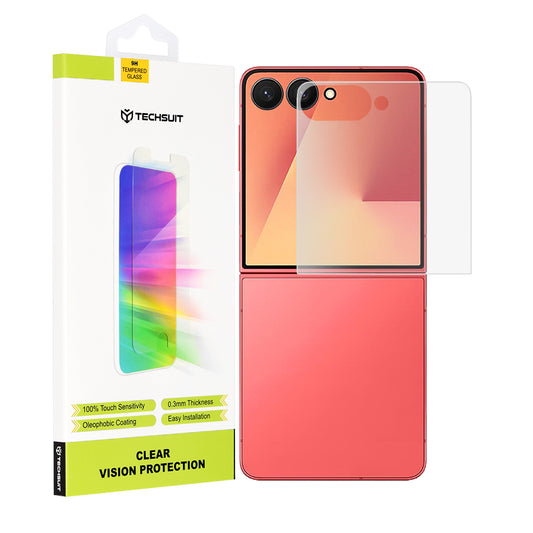 Ochranná fólia na vonkajší displej Techsuit Clear Vision pre Samsung Galaxy Z Flip7 F766, tvrdené sklo, plné lepidlo