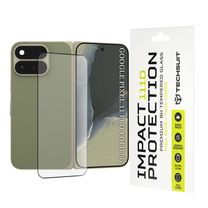 Ochranná fólia na vonkajší displej Techsuit pre Google Pixel 11 Pro Fold, tvrdené sklo, plné lepidlo, 111D, čierna