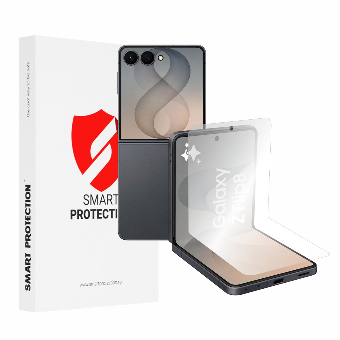 Ochranná fólia na vnútornú obrazovku Smart Protection Premium Classic pre Samsung Galaxy Z Flip8 F776, plast, sada 2 kusy