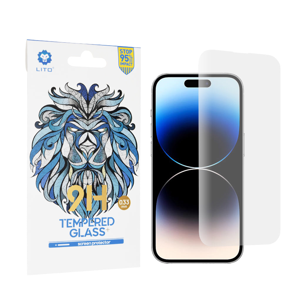 Lito Classic Screen Protector Film for Apple iPhone 14 Pro, Tempered Glass, Full Glue, 2.5D