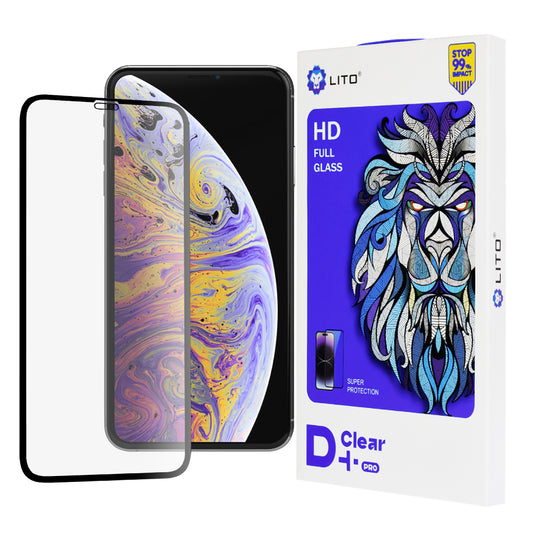 Ochranná fólia na displej Lito D+ Pro pre Apple iPhone 11 Pro Max / XS Max, tvrdené sklo, plné lepidlo, čierna