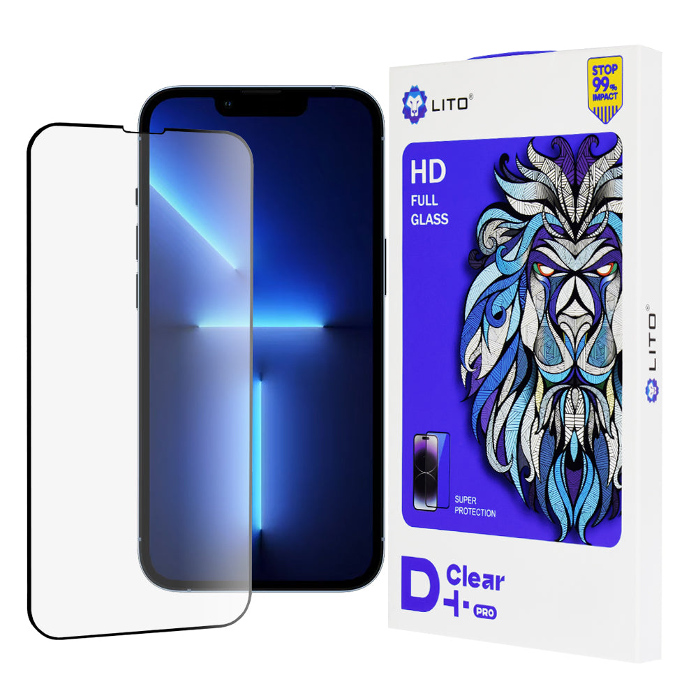Ochranné sklo na displej Lito D+ Pro pre Apple iPhone 14 Plus / 13 Pro Max, tvrdené sklo, celoplošné lepenie, čierne