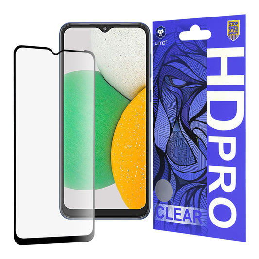 Ochranná fólia na displej Lito HD Pro Clear pre Samsung Galaxy A03 Core A032, tvrdené sklo, plné lepidlo, čierna