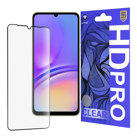 Ochranná fólia na displej Lito HD Pro Clear pre Samsung Galaxy A05 A055, tvrdené sklo, plné lepidlo, čierna