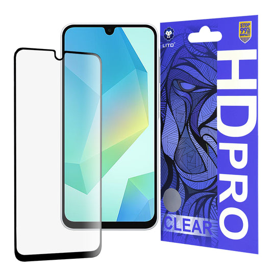 Ochranná fólia na displej Lito HD Pro Clear pre Samsung Galaxy A16 5G A166 / A16 4G A165, tvrdené sklo, plné lepidlo, čierna