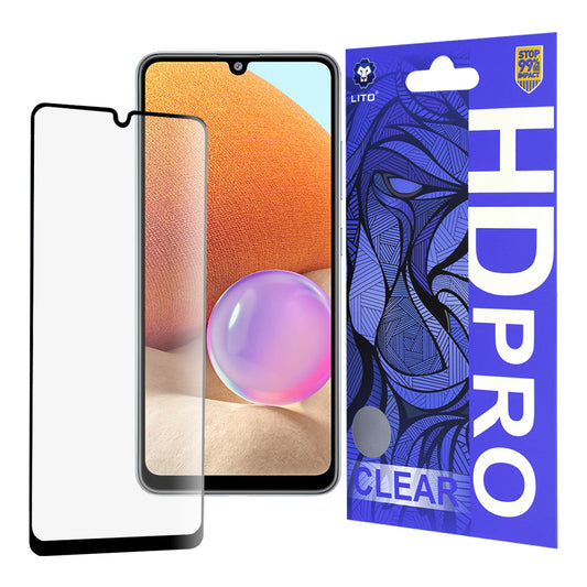 Ochranná fólia na displej Lito HD Pro Clear pre Samsung Galaxy A32 A325, tvrdené sklo, plné lepidlo, čierna