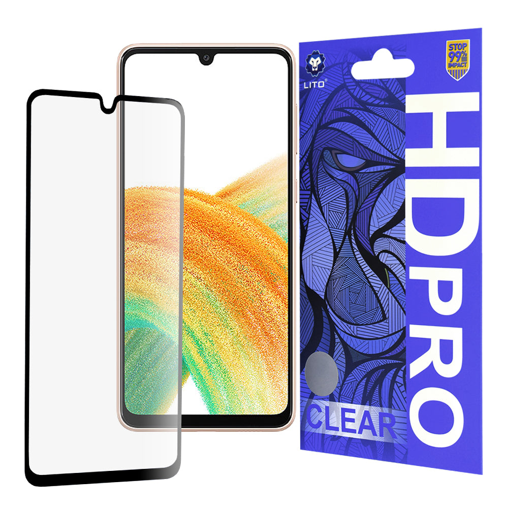 Ochranná fólia na displej Lito HD Pro Clear pre Samsung Galaxy A33 5G A336, tvrdené sklo, plné lepidlo, čierna
