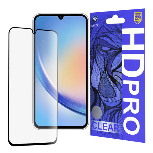 Ochranná fólia na displej Lito HD Pro Clear pre Samsung Galaxy A34 A346, tvrdené sklo, plné lepidlo, čierna